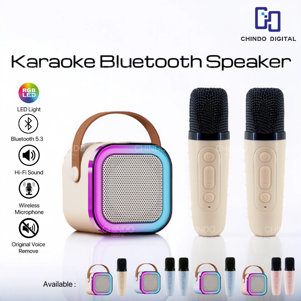 [COD] LED Bluetooth Mini Speaker Karaoke Speaker Portable with MIC MP3 Player Bass Wireless