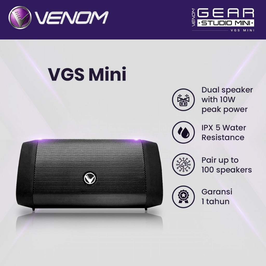 Venom Gear Studio VGS Mini Wireless Bluetooth Speaker with Dual Speaker