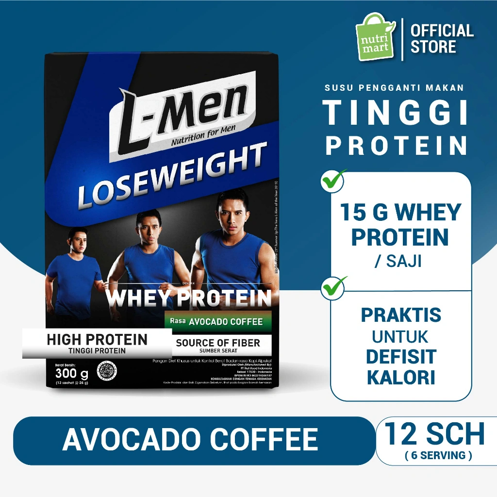 L-Men Lose Weight Avocado Coffee 300 gram - Suplemen Penurun Berat Badan Tinggi Whey Protein