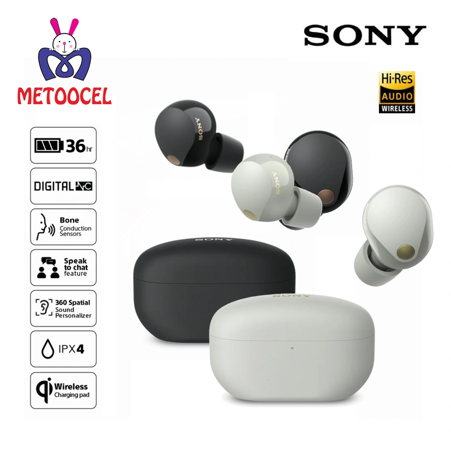 TWS Sony WF-1000XM5 Truly Wireless Handsfree Noise Cancelling up to 24h For Android & IOS