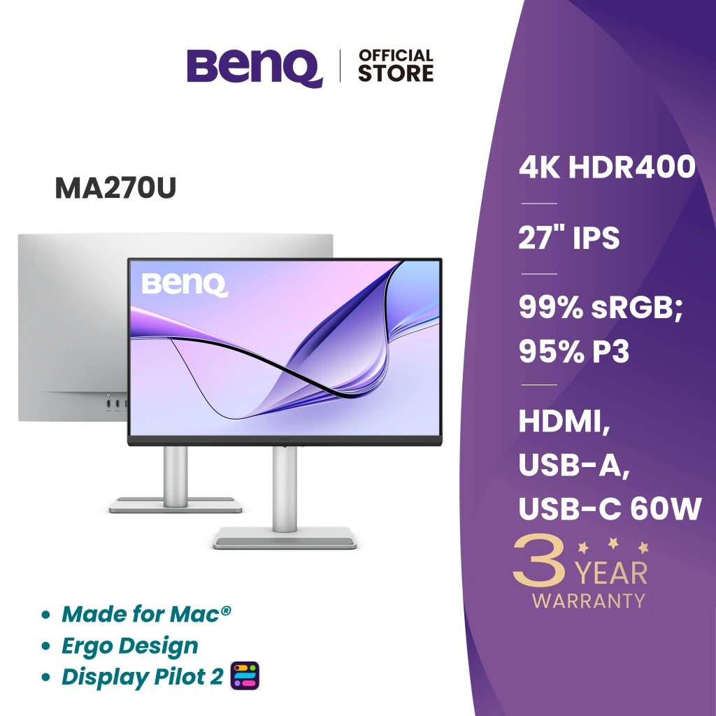 BenQ MA270U 4K HDR 400 27" IPS 99% sRGB Monitor For Macbook