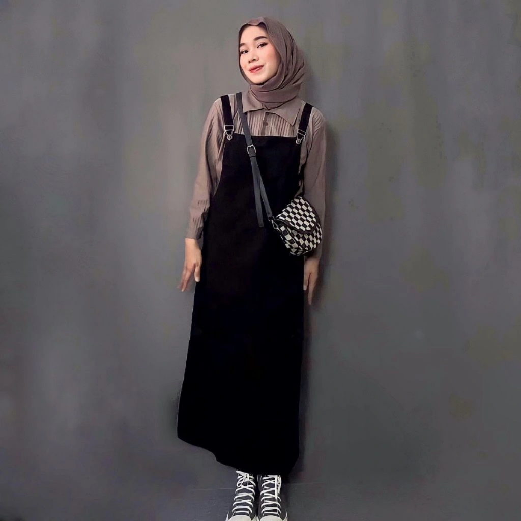 [lucretia] Overall Jumpsuit Jeans Wanita Pocket Polos-Baju Kodok Denim-Overall Wanita Korean Style Jumpsuit Dress Perempuan Baju Kodok Rok Pocket- Overall Jeans Termurah-Jumsuit Murah Jeans Denim Pakaian Jeans Wanitay