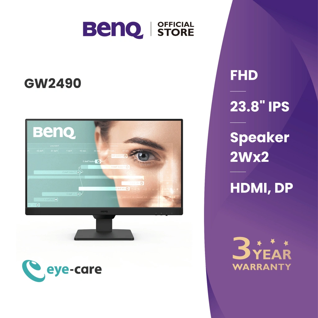 BenQ GW2490 | 23.8" 1080p FHD | 100Hz | Eye-Care Monitor