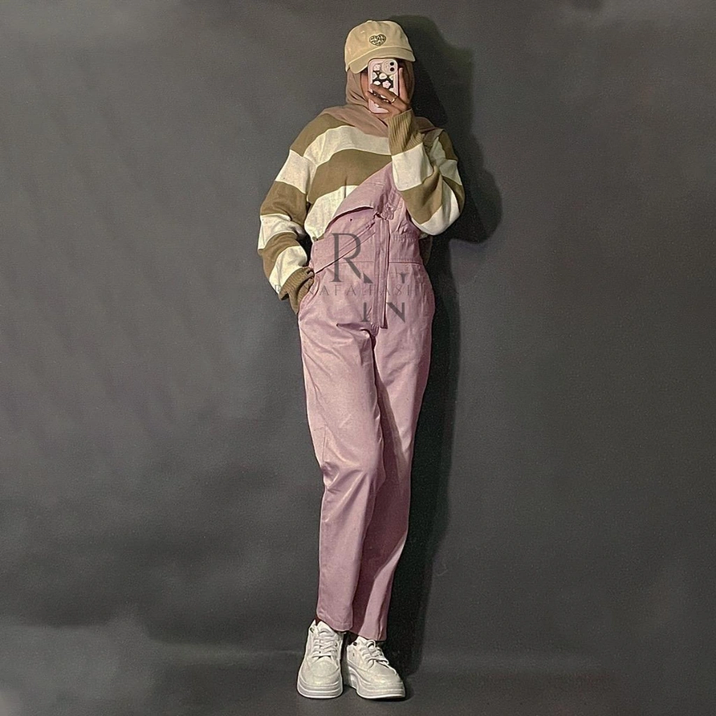 Jumpsuit Wanita Korean Style Lucu – Celana Kodok Kekinian Casual, Adem & Stylish