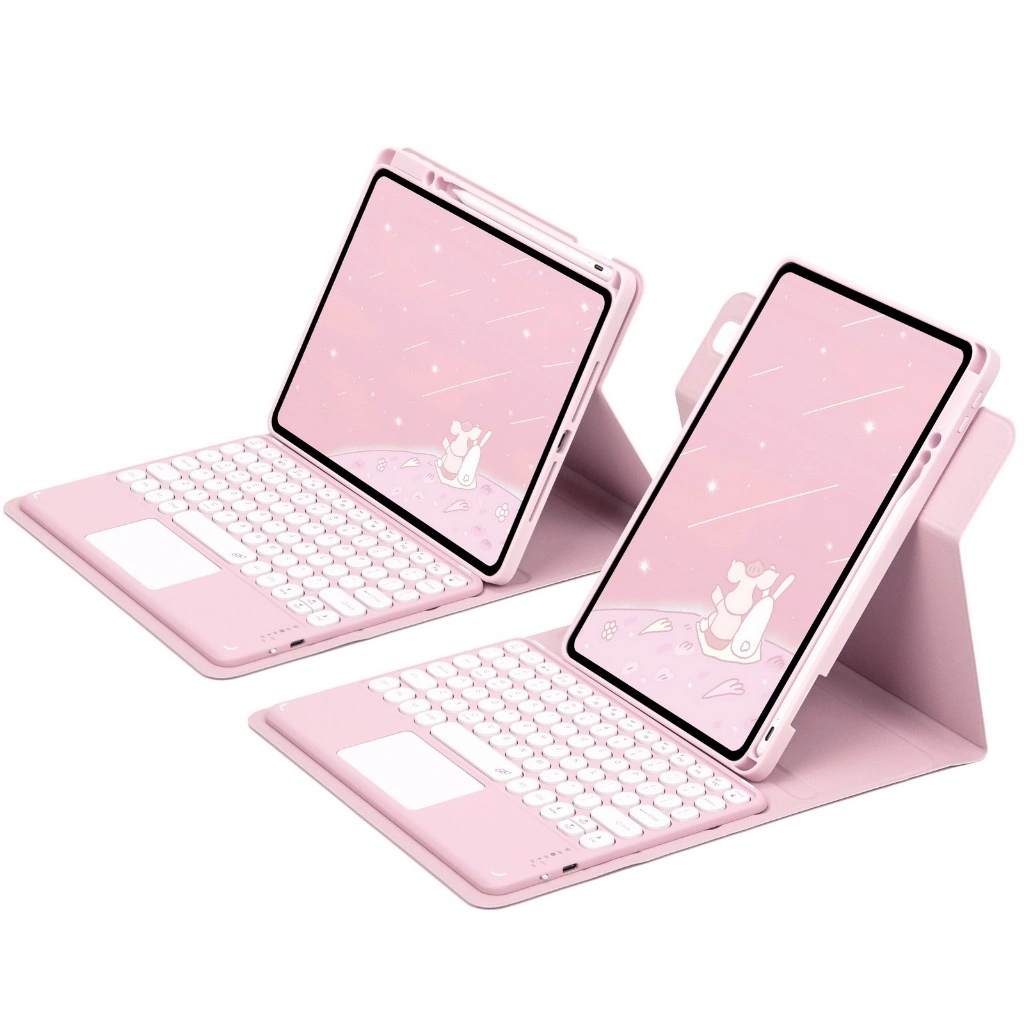 SMART FLIP ROTARY KEYBOARD TOUCHPAD SAMSUNG TAB A11 PLUS / A9 PLUS / S6 LITE / S9 / S9 FE BOOK COVER MAGNETIC CASING STAND VERTIKAL & HORIZONTAL