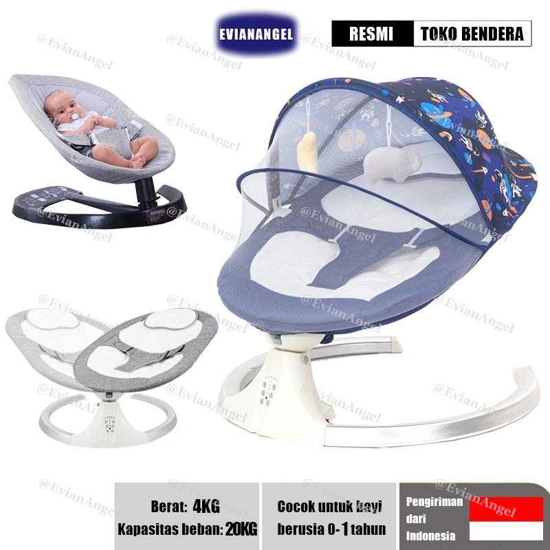 EvianAngel Ayunan Bayi Otomatis Listrik Ayunan Bayi Gantungan Dan Tiang Elektrik Baby Swing Bayi Automatic Baby Swing BED/Ayunan Bayi Ayunan Bayi Bouncer#Bouncer Bayi Tempat Tidur Bayi Kursi Ayunan Bayi Bouncher Mesin Ayunan Listrik Ayunan Bayi Baby Swing
