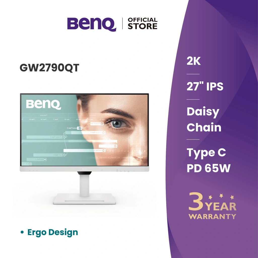 BenQ GW2790QT 27" 2K IPS QHD USB-C Ergo Eye-Care Monitor Noise Filter