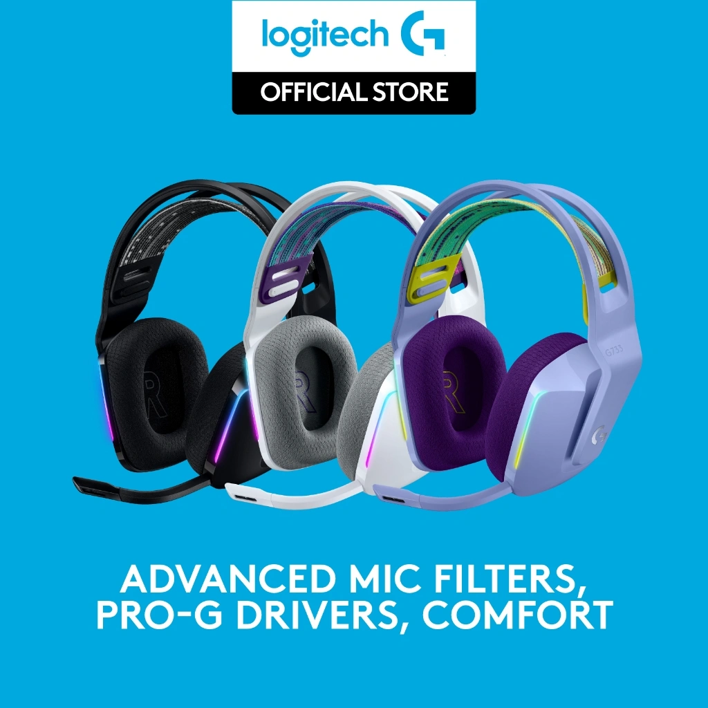 Logitech G733 LIGHTSPEED Wireless RGB 7.1 Surround Gaming Headset & Mic