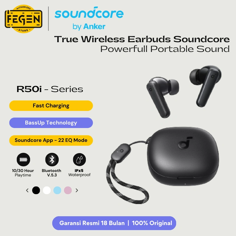 True Wireless Earbuds Anker Soundcore R50i Extra Bass AI Enhanced Call Connect APP IPX5 Waterproof