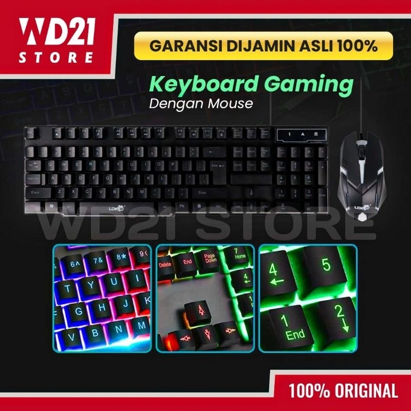 [100% ORIGINAL] KEYBOARD + MOUSE  2 IN 1 GAME - KEYBOARD GAMING LED