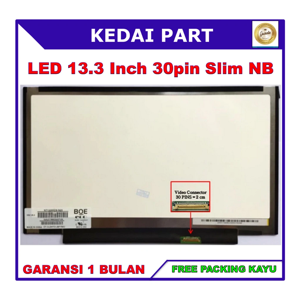 LCD LED Hp 13 Inch 13.3 Inch 30 pin Slim No Bracket