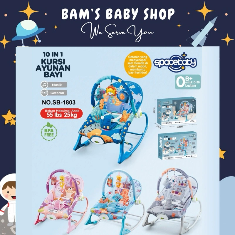[FREE BUBBLEWRAP] BAMS TERMURAH BOUNCER SPACE BABY 10 in 1 SB 1803 1805 1806 1703 8630 8610 PMB IB8201 SWING APPEASE SB 1860 ROCKER MASTELA PRIME 10IN1 KURSI SANTAI BAYI ROCKER SEAT KURSI SANTAI BAYI KADO ULTAH ANAK BABY BOUNCER
