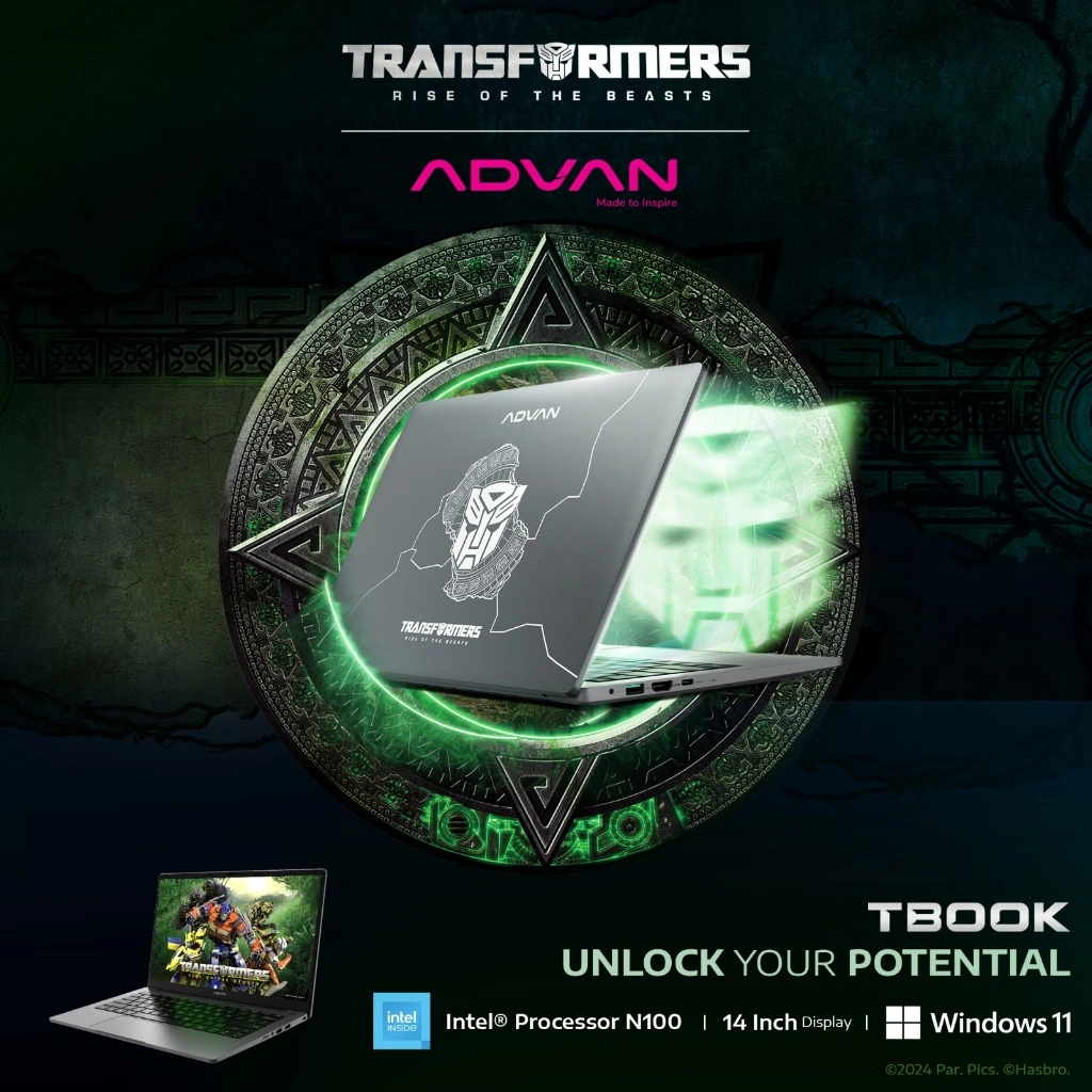 ADVAN Laptop TBook X Transformers | Tbook Intel Celeron N100 | 4Gb/128GB Upgradable | 14" HD Free | Windows 11 | Garansi Resmi 1 Tahun