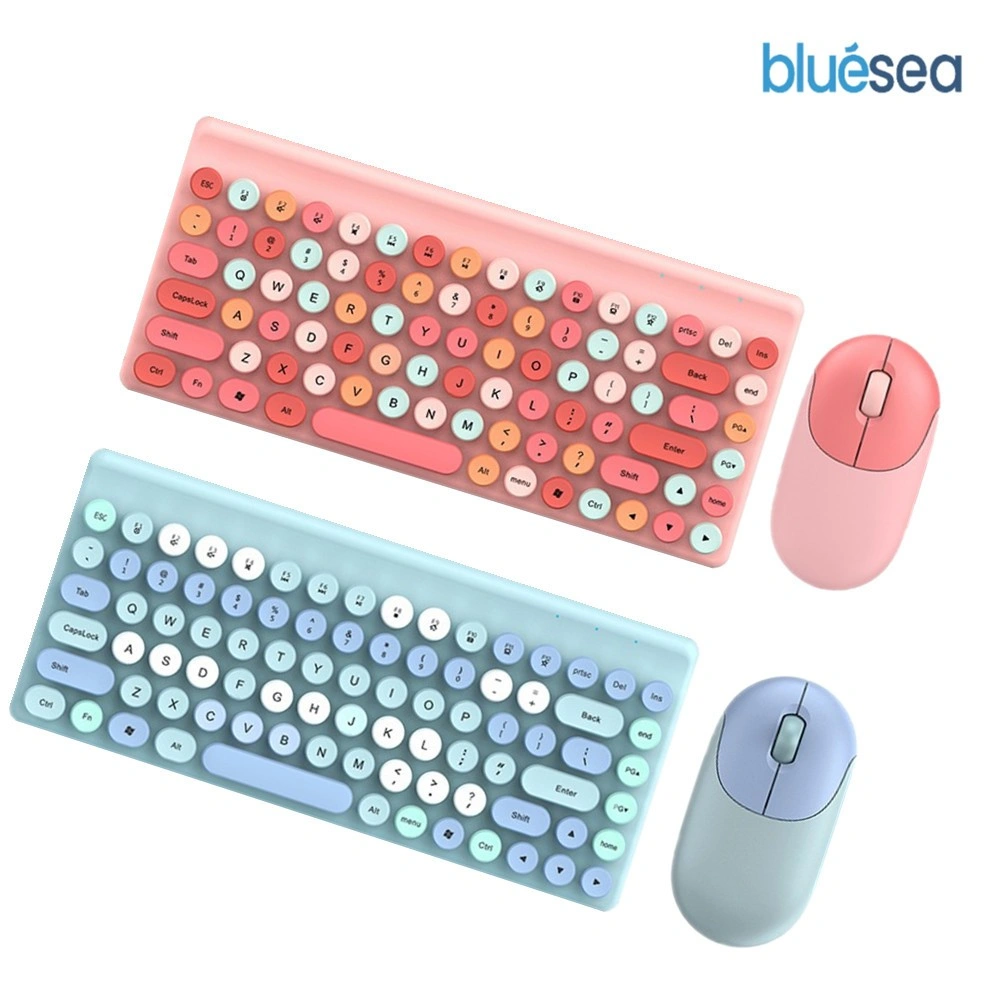 2.4G Wireless Keyboard Mouse Set Rechargeable Silent Click Gaming & Office 86 Key colorful color