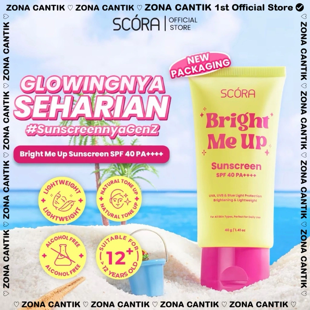 (LANGSUNG KIRIM) SUNSCREEN SCORA - SCORA Bright Me Up Sunscreen 40 gr Sunblock
