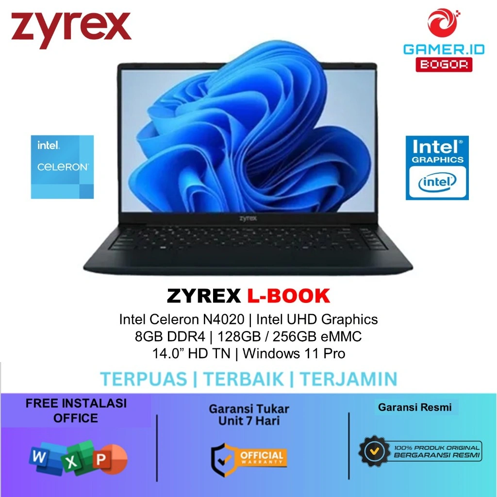ZYREX LIFE-BOOK INTEL CELERON N4020 8GB 256GB W11 PRO 14.0 HD TN