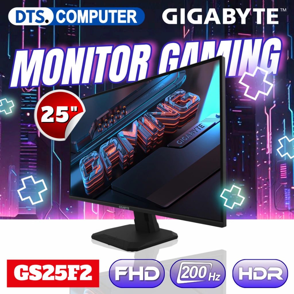 Gigabyte Monitor GS25F2 GAMING 200HZ PANEL IPS | 1MS 1080P HDR10 TILT