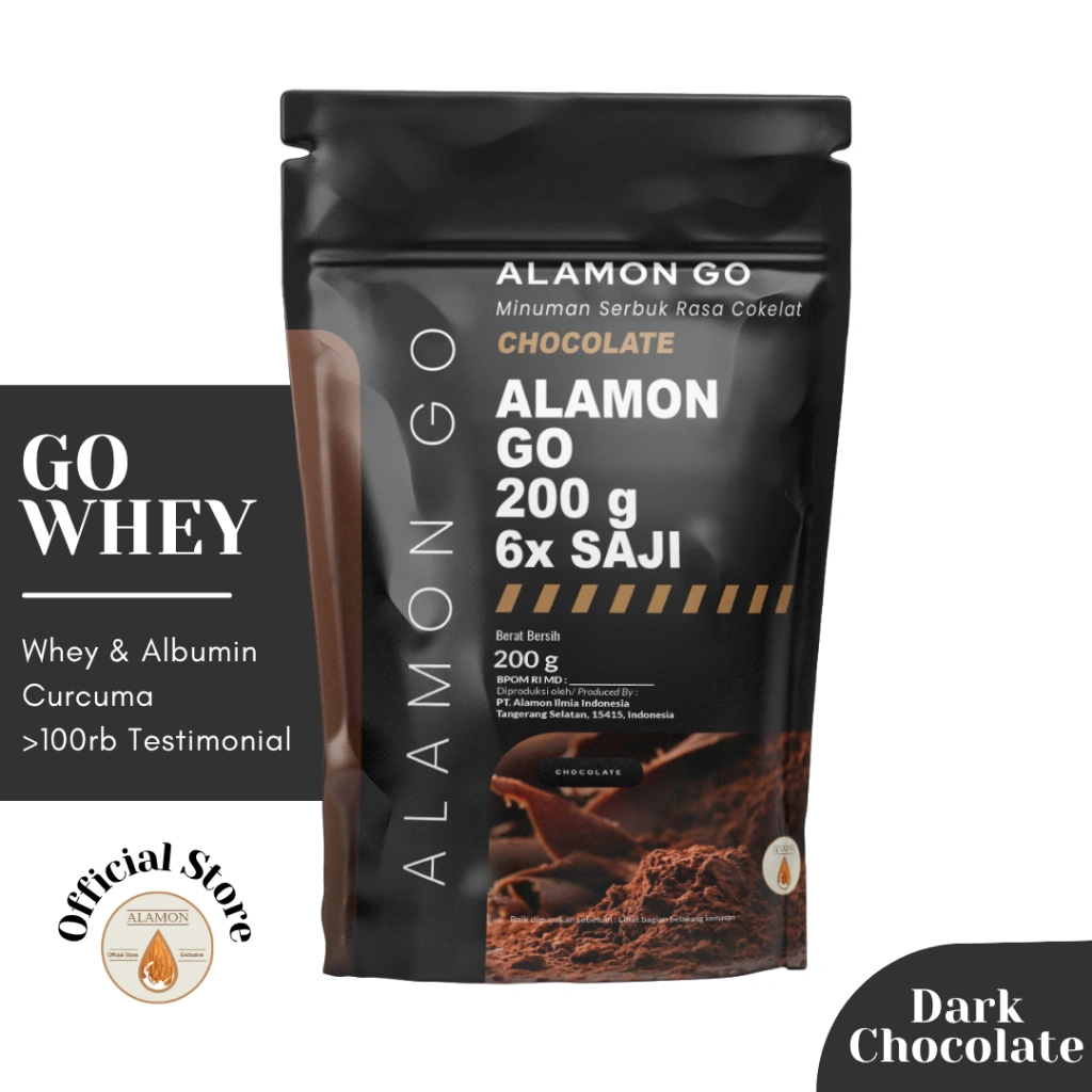 Minuman dengan Whey Protein Konsentrat / 6x Minum / Puluhan Ribu Ulasan / Alamon GO / 200 gram / GYM Favorit / Egg Albumin, Curcuma, Isolated Protein Soy
