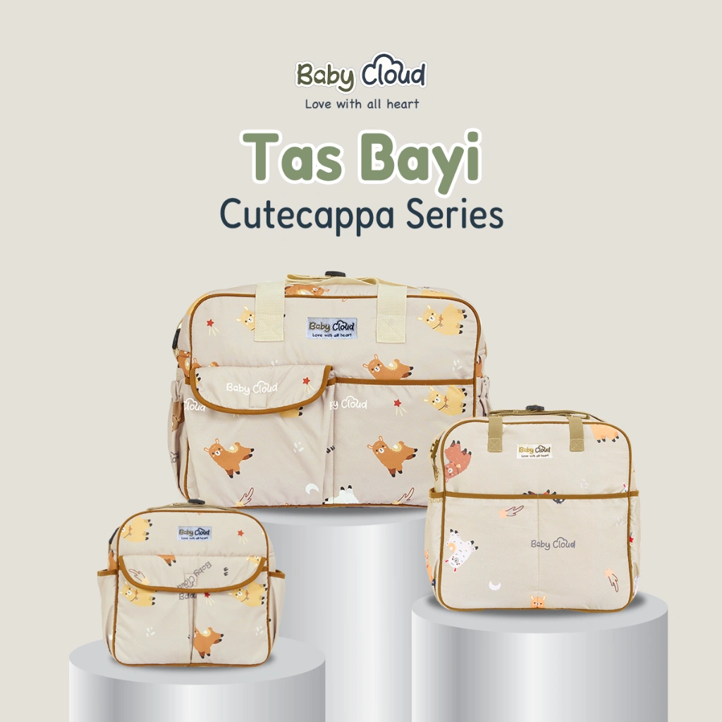 Baby Cloud Tas Bayi Newborn Diaper Bag Travel Ukuran Kecil Medium Besar Cutepacca Series