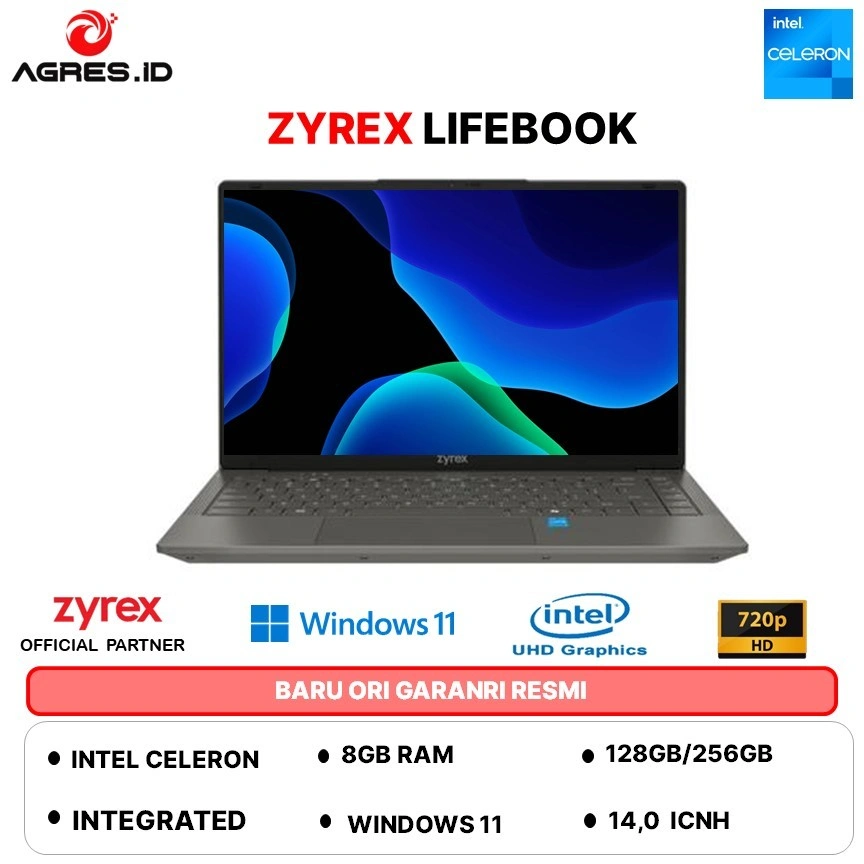NEW LAUNCH - ZYREX LIFEBOOK N4020 8GB 384GB W11PRO+OFFICE LIFETIME 14.0 GRY