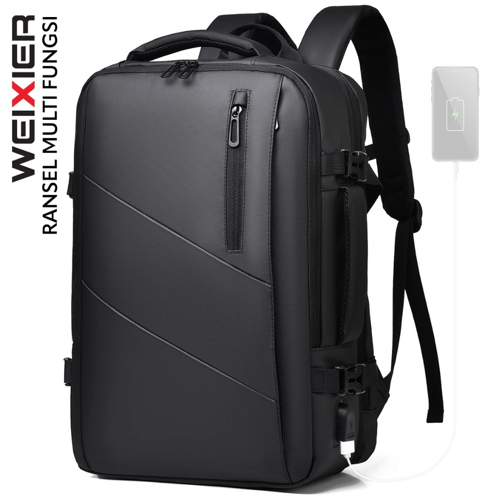 WEIXIER B683 Tas Punggung Pria Ransel Laptop Expandable USB Port Multi Fungsi WX-OS