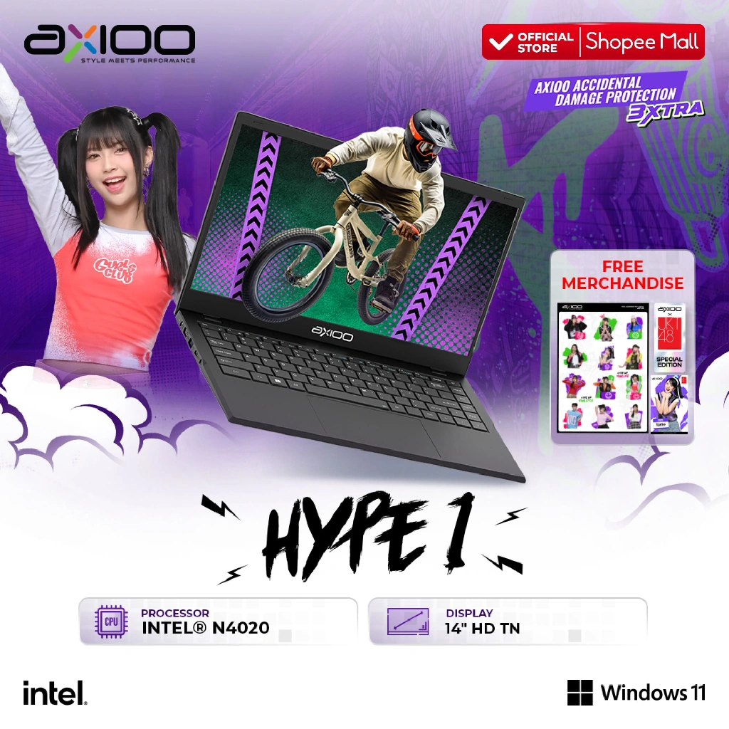 Axioo Laptop Hype 1 Intel Celeron N4020/4GB/128GB/HD - Windows 11