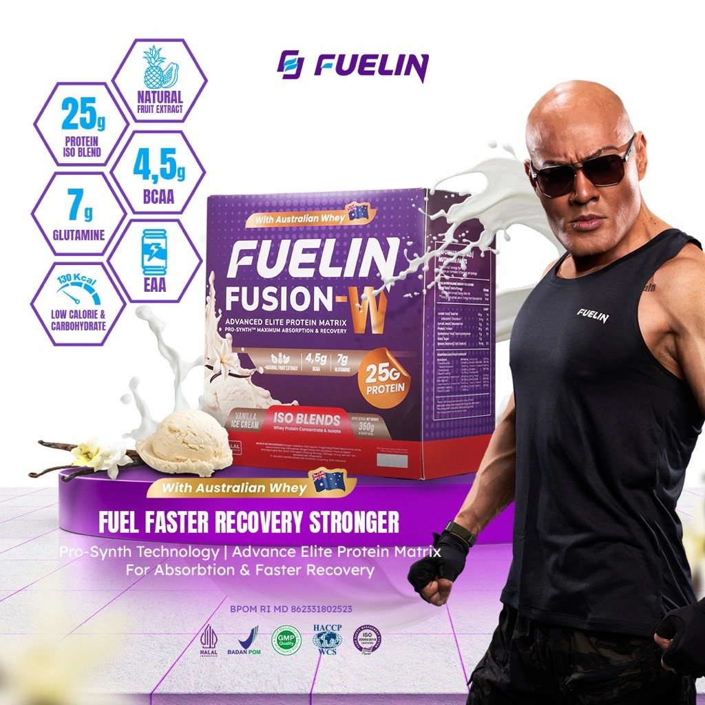 FUELIN Official- Fusion W ISO BLENDS ( Whey Protein & Isolate ) Susu Protein 10 Sachet x 35gr