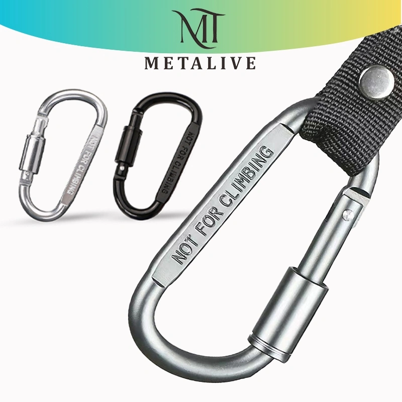 METALIVE LIXADA Gantungan Carabiner Aluminium Bentuk-D Quickdraw Karabiner Backpack dengan Drat Ulir Safety Lock