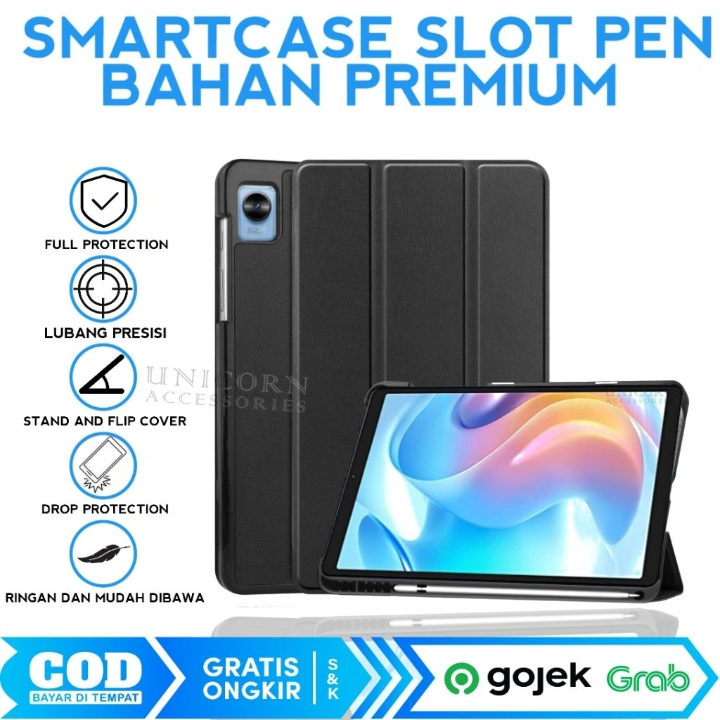 Case Realme Pad Mini 8.7 inch Casing SmartCase Flip Book Cover Smart Case Tempat Slot Pen Stylus