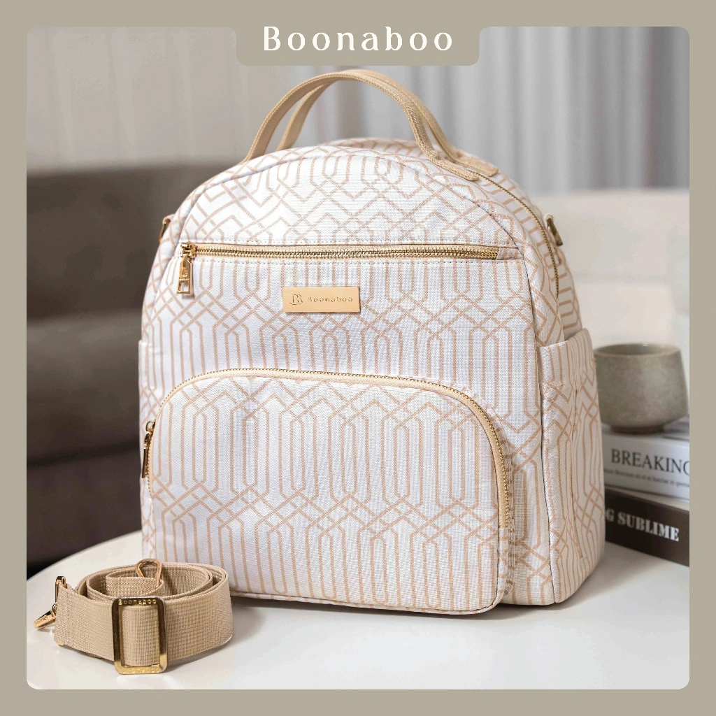 Tas Bayi Multifungsi | Diaper Bag | Boonaboo Serene Diaper Bag White