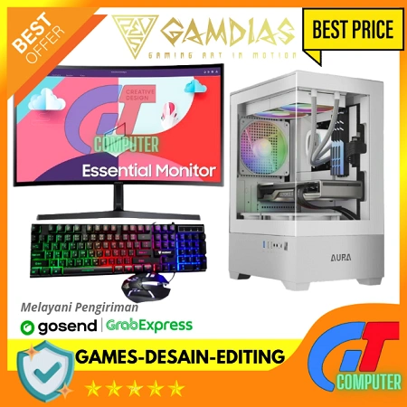 PC Gaming lengkap i5 12400F | RTX 3050 8GB DDR6 | DDR4 16 GB | SSD 256 GB | MONITOR LED 24 FHD 144Hz