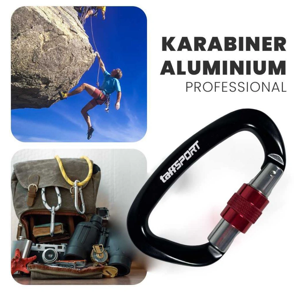 TaffSPORT Carabiner Aluminium Professional Heavy-Duty Locking - CE0321