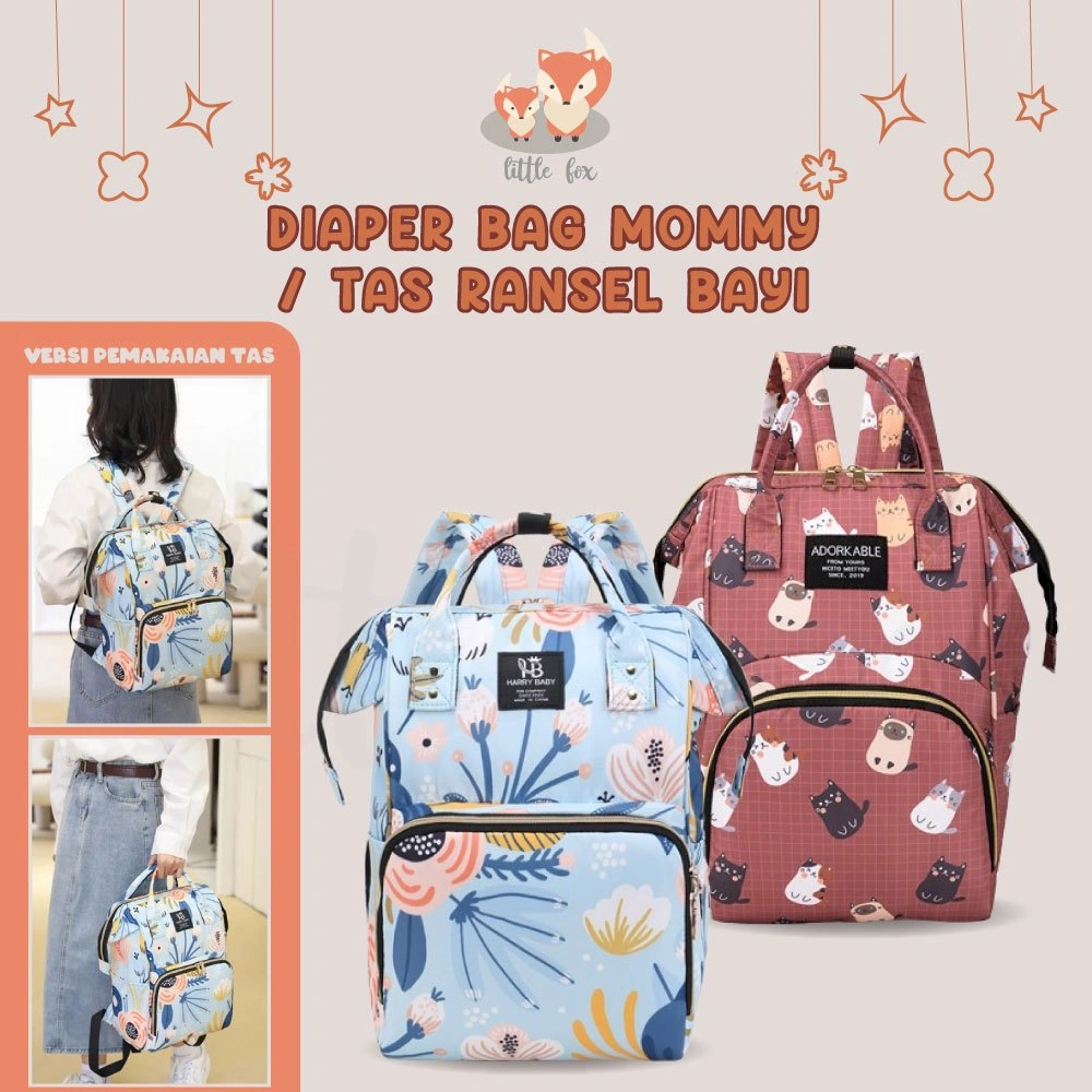 Diaper Bag / Tas Keperluan / Tas Ransel Bayi Muat Banyak Kantong / Travelling Bag / Tas Jalan