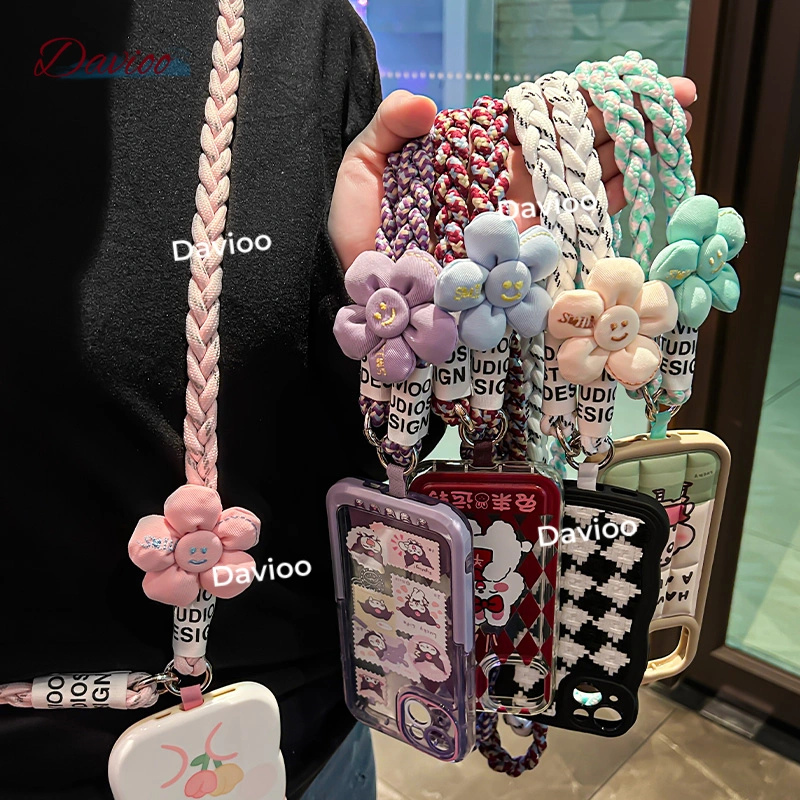 Tali HP Lanyard Universal Bisa Cross-body Motif Flower Gantungan Handphone