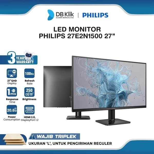 PHILIPS LED Monitor 27E2N1500 27" IPS QHD 100Hz 1ms Adaptive Sync HDR10 HDMI DP