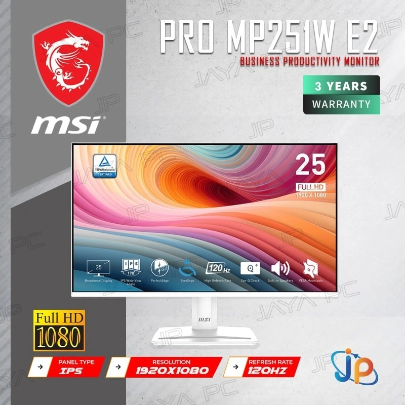 Monitor MSI LED IPS PRO MP251W E2 - Full HD 25" Inch