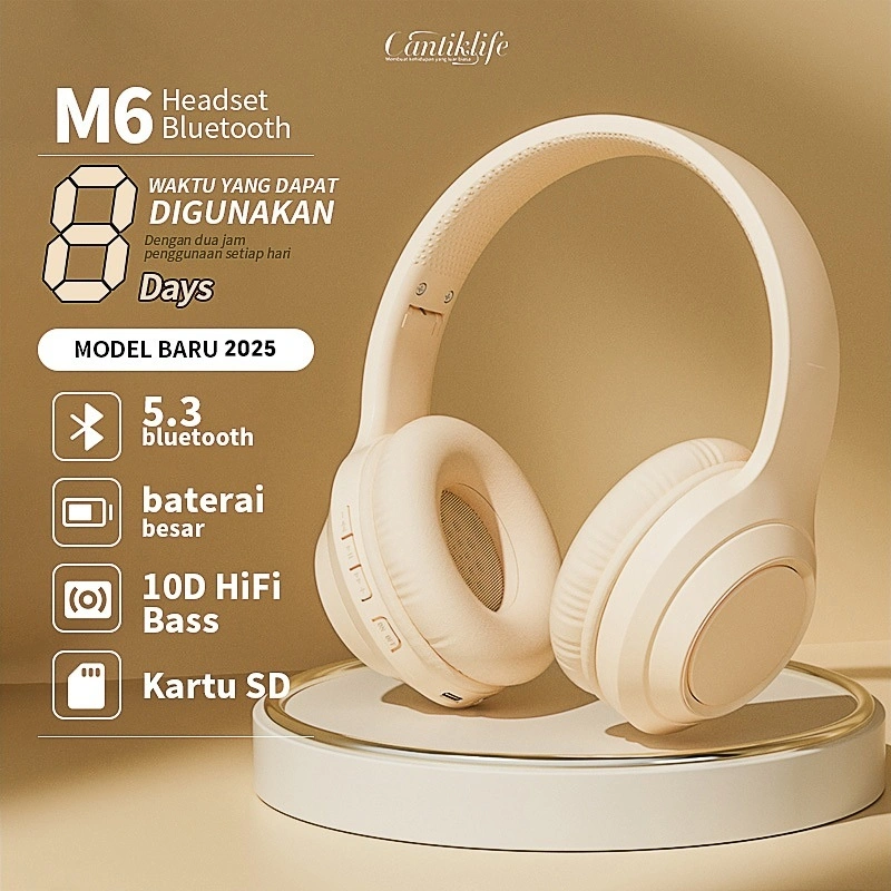𝟭𝟬𝟬%𝗢𝗥𝗜 M6 Headphone Bluetooth 5.3 Dual HIFI Stereo Noise Reduction Bass Wireless Earphone Gaming Headset With Microphone Low Latency Over Ear Headphone