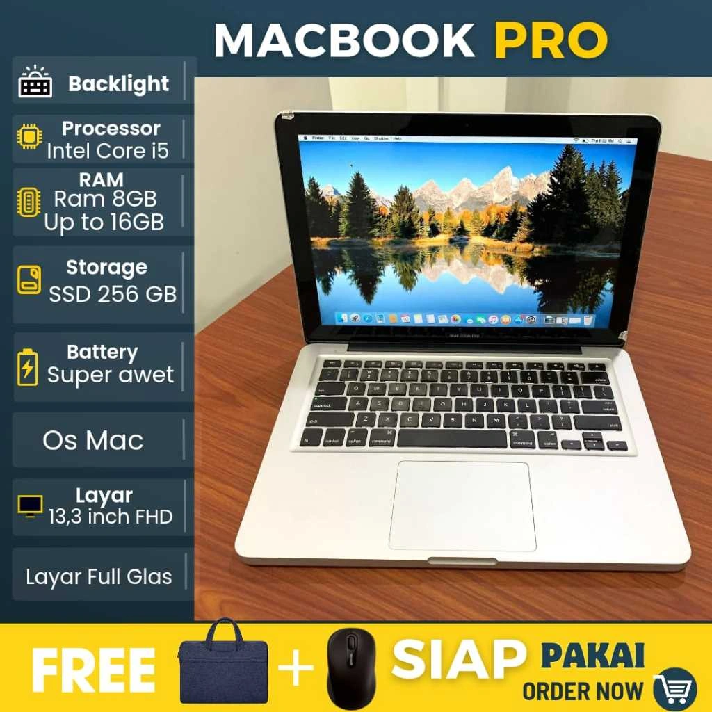 Laptop Macbook Pro Intel Core i5 Ram 16GB SSD 256GB Mac os - siap pakai