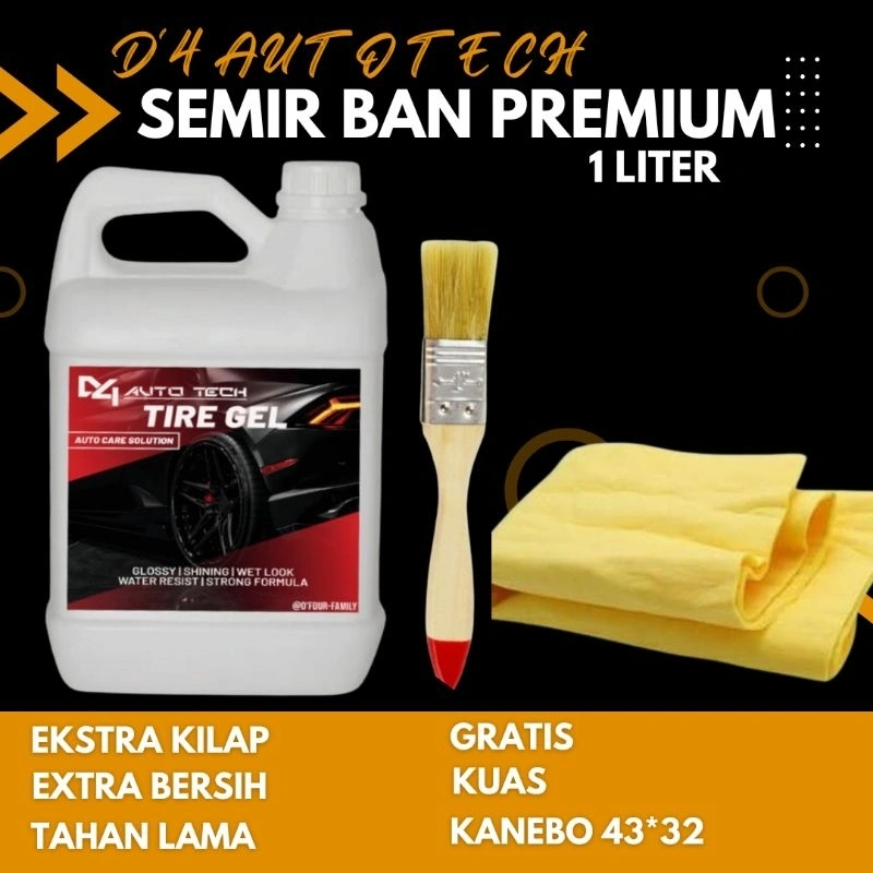 Semir ban motor mobil hitam tahan lama premium penghitam ban mobil pengkilap ban motor 1 liter