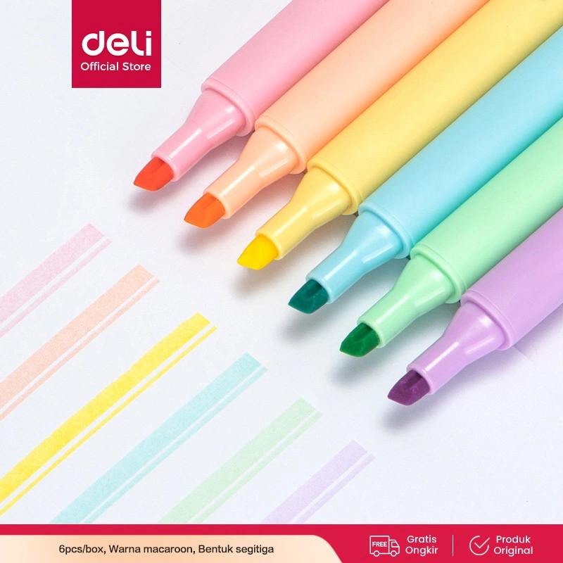 Deli Pen Highlighter Macaroon 6 Warna S605