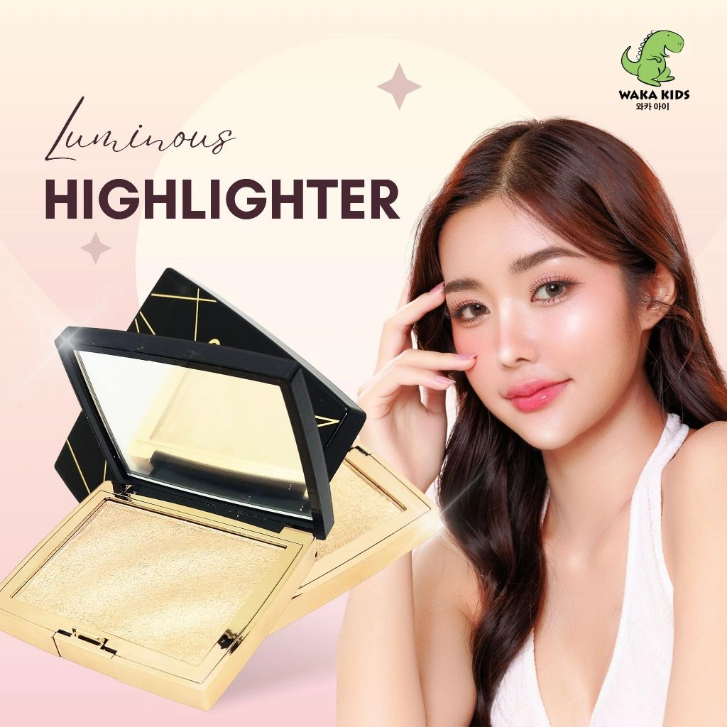 BPOM Hojo Highlighter Palette Translucent Shimmer Smooth Glitter Make Up Venrz Wakakids
