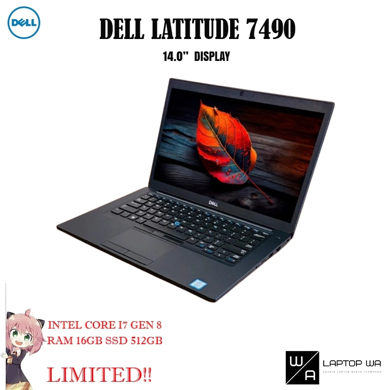 Dell Latitude 7490 Core I7 Gen 8 RAM 16GB SSD 512GB 14inch Display