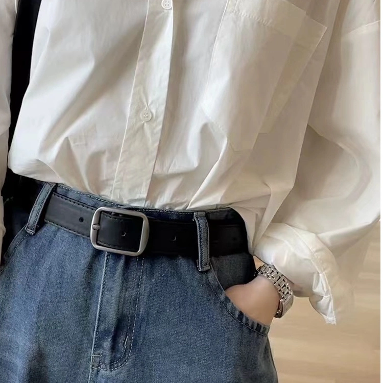 Sayishop Ikat Pinggang Wanita Square Bahan Pu Leather Gesper Kulit Wanita - sabuk