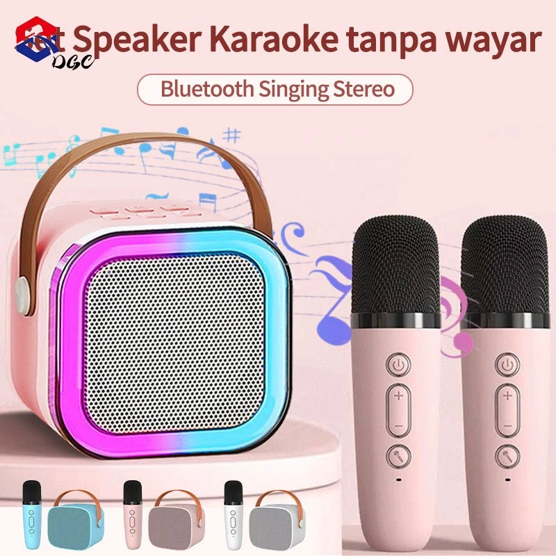 DGC Speaker Bluetooth Plus Mic Actual Bluetooth Mini Speaker Karaoke Speaker Portable with 2 MIC Bluetooth Karaoke