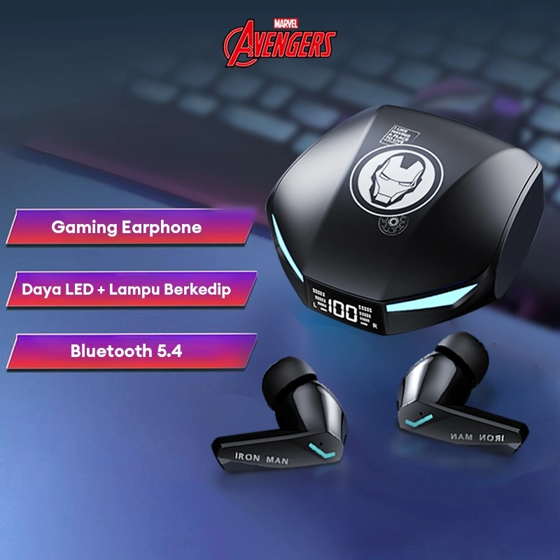 Marvel QS-T41 True Wireless Bluetooth Earphone V5.4 Low Latency HIFI Bass TWS Gaming Headset with Mic for Android IOS