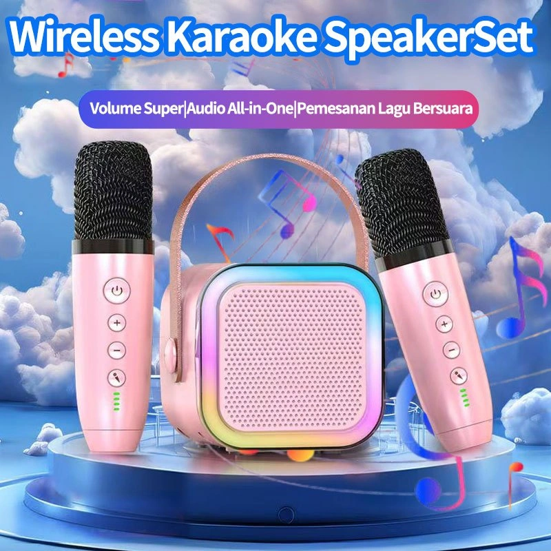 K12 Speaker Bluetooth Karaoke 2Mic Mini Bluetooth Portabel Bluetooth Speaker Microphone Karaoke Set Bluetooth Mini Full bass