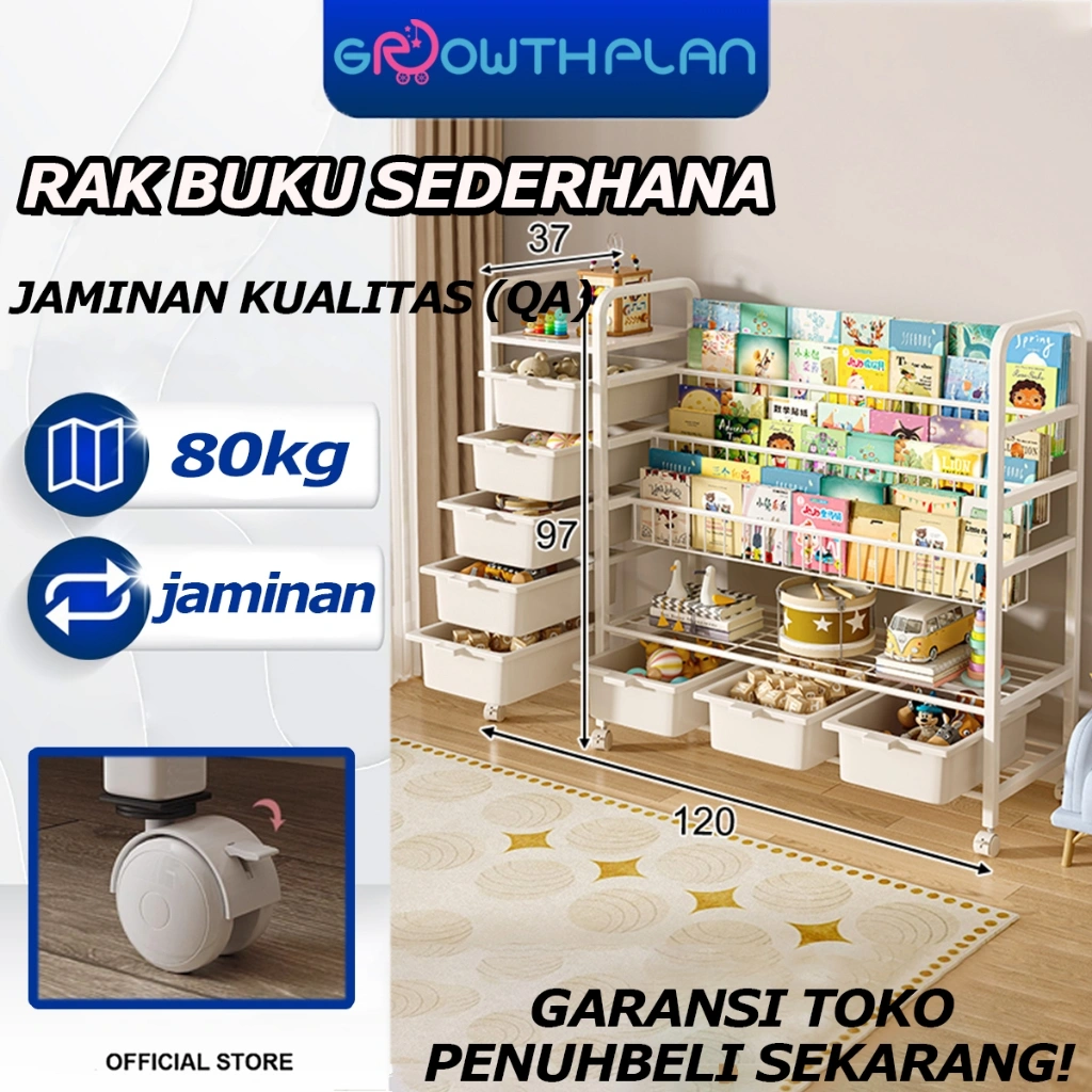 [Gratis Ongkir]Rak Buku Susun Serbaguna Tempat Rak Buku Anak Rak Mainan Anak-Anak Pengatur Lantai Rumah Berkapasitas Besar