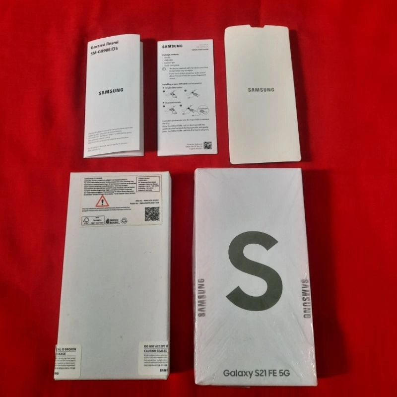 dus box samsung galaxy s21 fe original 100% copotan resmi sein warna graphite lengkap manual book