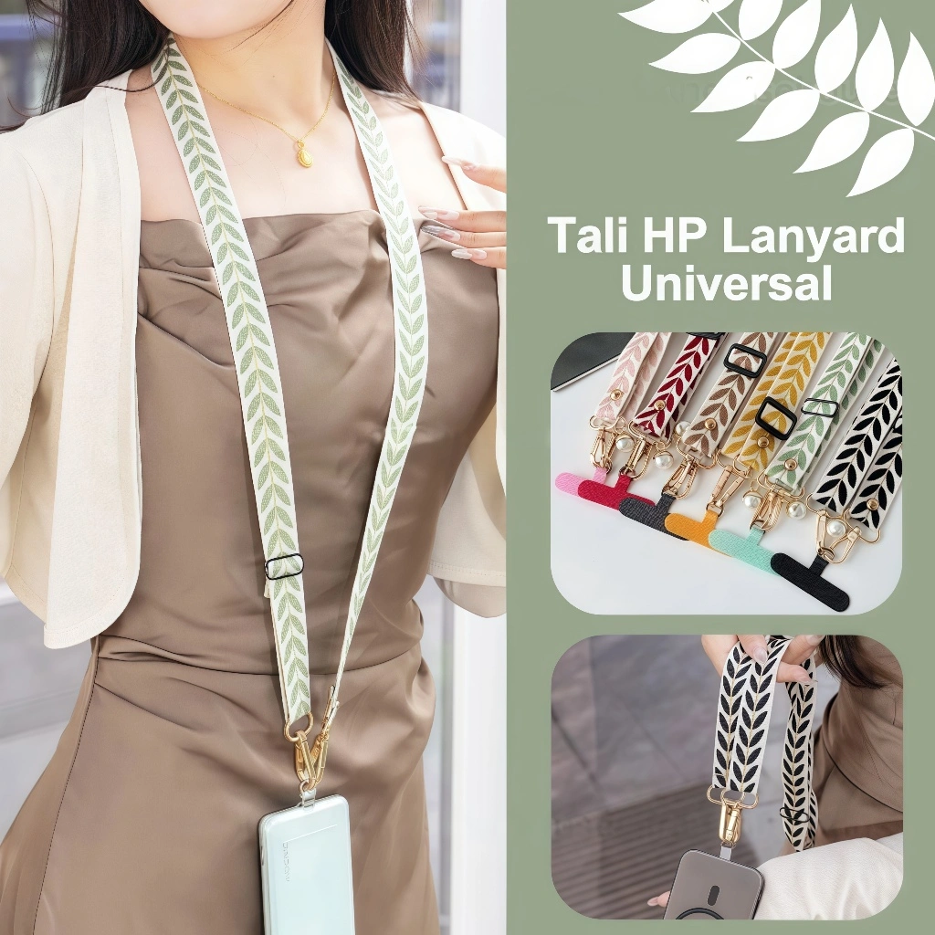 Korean Tali HP Lanyard Cross-body Hemp Rope Motif warna Gantungan Handphone Universal-FE QUAFF