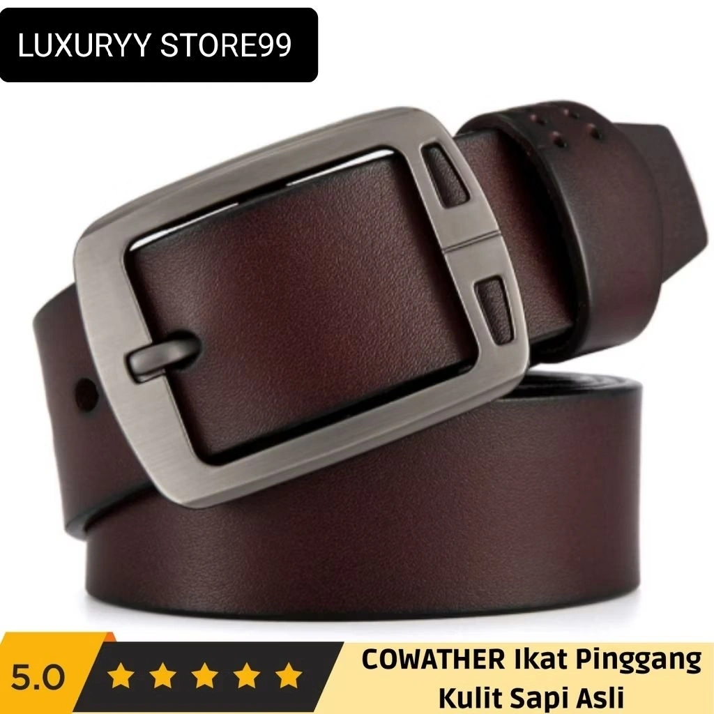 LUXURYY NEW HOT KULIT ASLI FREE BOXX IKAT PINGGANG PRIA Ikat Pinggang Kulit Pria Gesper Kulit Pria Sabuk Kulit Pria Tali Pinggang Pria / Ban Pinggang Pria
